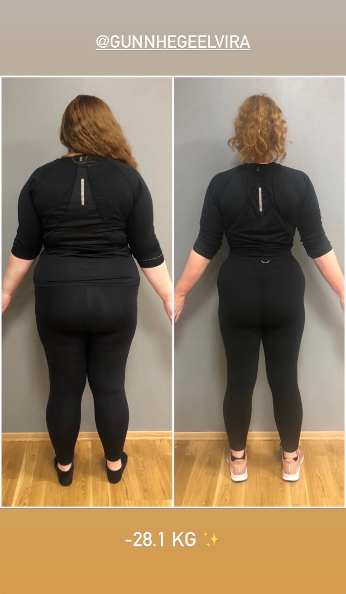 Female client's back view showing tone and strength gains after a longer coaching journey